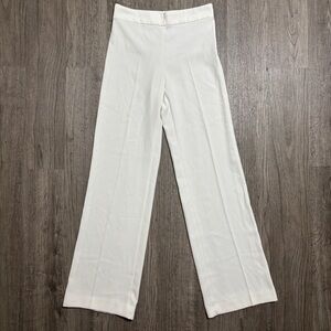 Zara Women’s White Wide Leg Pants Size S High Waist Minimalist Chic